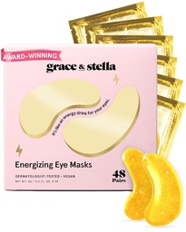 grace & stella Nagroda Zwycięstwo pod maską oka - Podróże Essentials - Prezenty urodzinowe dla kobiet - żel Eye Patches for Dark Circles, Puffy Eyes, Zmarszczki, Undereye Bags - Vegan Self Care (48 par, złota)