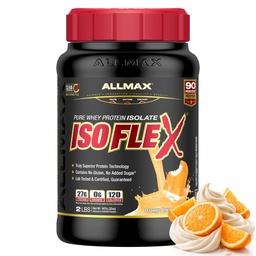ALLMAX Nutrition ISOFLEX Izolat białka serwatki, Dreamsicle Orange - 2 lb - 27 gramów białka na miarkę - Zero tłuszczu i cukru - 99% laktozy - Gluten Free & Soy Free - Przybliżone 30 Sług