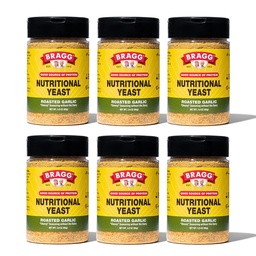 Bragg Nutritional Yeast Pieczony czosnek sezonowanie - (6 Pack) 3 oz - Darmowy parmezan substytut sera - Idealny dla sałatki, makarony, popcorn i więcej