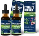 Cleavers Lymphatic Drainge Drops for Lymph Detox Cleanse, Gotas de Equinacea y Diente de Leon para Drenaje Linfatico, Lymphedema Support Formula z Echinacea, Użyj z narzędzia do masażu. 4oz