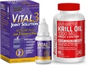 Vital 3 Joint Solution ® Clinically Proven Liquid Knee Relief + Bronson Antarctic Krill Oil 1000 mg with Omega- 3 s EPA, DHA