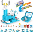 WhalesBot A3 12- in-1 STEM Bloki kodujące zestaw robot dla dzieci, 61-Piece Edukacyjny Building Set z interaktywnego opowiadania, Idealny prezent zabawki dla chłopców i dziewcząt w wieku 3- 6