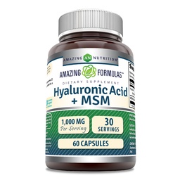 Amazing Supples Hyaluronic Acid & MSM Supplement Budapest 124; 1000 Mg Per Serving Budapest 124; Capsule Supples 124; Non-GMO Budapest 124; Gluten Free Supplement 124; Made in USA (1 Pack, 60 Count)