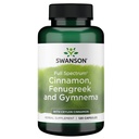 Swanson Full Spectrum Cynamon, Kozieradka pospolita i Gymnema 120 Kapsułki