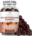 Cynamonowe gumki bez cukru (2000 mg / serving) Ceylon Cynamon Suplement dla Zdrowia Mózgu, Wegan, Bez glutenu, Zastąp Ceylon Cynamon Kapsułki, Pigułki, Proszek, Wyciąg (60 Chews)