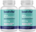 Ultra Benfotiamina 600mg na kapsułkę (120 kapsułki wegetariańskie) (60x2) Brak stearynianów - No Silicon Dixide - Vegan - Non GMO - Gluten Free - Maksymalna moc Benfotiamina
