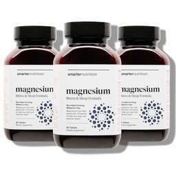 Smarter Nutrition Magnezu Complex - Chelated Glycinate magnezu + Cytrate, Malate for Sleep, Relaxation, Muscle & Nerves + Clinically Proven L- Theanine, Non-GMO- 180 Tablet [90- Day Supply]
