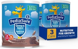 PediaSure Grow & Gain z immunologicznego wsparcia shake mix proszku, 23 witaminy i minerały, 6g białka, nie- GMO, Gluten- Free, Czekolada, 14.1 oz puszka, Opakowanie 3 - 24 porcji