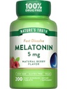 Nature 's Truth Melatonin 5 mg szybko rozpuszczalne tabletki 124; 200 Hrabia 124; Natural Berry Flavor 124; Wegan, Non-GMO & Gluten