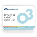 OmegaQuant Omega-3 Indeks Basic - Oryginalny zestaw do badań krwi Omega-3 z jedną kroplą krwi Home Kit, zawiera zestaw do pobierania krwi 124; 1 Zestaw do badań Omega-3