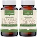 Lignans For Life Flaxseed Lignans for Dogs + SDG - Omega 3 Kwasy tłuszczowe, Wysokie przeciwutleniacze włókniste pomagają poprawić połysk Coat, Lignans Digestive & Heart Health, 35mg, 90 Kapsułki z nasion lnianych, 2 opakowania