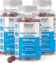 Amire przez Dr. Awan Super Żurawiny Gummies, Pomaga Wsparcie Traktowe Zdrowie moczu, Pomaga zwiększyć funkcje immunologiczne, Żurawiny bez żelatyny Żaby dla mężczyzn i kobiet, 180ct, 90- Day Supply