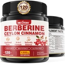 Berberine Supplement Organic 1500mg z Ceylon Cynamon Bitter Melon, Liposomal Berberine HCL Complex Supplements, Immune & Digestive Support - Non-GMO, Organic, Vegan Berberine kapsułki 120Cts