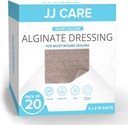 JJ CARE Silver Calcium Alginate Dressing (Pack of 20) 4x5, Silver Alginate Range Dressing Dividual Packed, Wysoko Absorbent Non-Adherent Bandaże do pielęgnacji rany