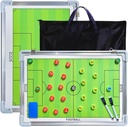 Pure Vie Magnetic Soccer Coaching Tactics Board, Portable Soccer Clipboard for Coaches Soccer Dry Elase Whiteboard Strategy Tactical Blackboard Football Coaching Board z player Markers, Pen i Guaser