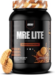 REDCON1 MRE Lite Whole Food Protein Powder, Ciasteczko z masłem orzechowym - Niskie węglowodory i serwatka Free Meal Replacement with Animal Protein blends - Łatwy w użyciu suplement Made with MCT Oils (30 Servings)