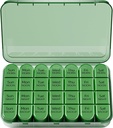 Odaro Cotygodniowy Pill Organizator 4 razy dziennie, Daily Pill Box 7 dzień, Duży Pill Travel Case z 28 Komory do trzymania medycyny, Witamina i suplement - Pełna oliwa