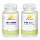 I daj nam dzisiaj nasz Daily L- Methylfolate 15 mg (2 butelki) - 180 Kapsułek - Profesjonalna Siła Aktywny Metylowy Folat - 5-MTHF Suplement - Nie GMO, Gluten Free, Nie Fillery