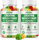 Monowodne Gummie Kreatyna 5g - Kreatyna dla Kobiet i Mężczyzn - Suplement do ćwiczeń dla mięśni, Muscle Builder, Energy Boost Niski cukier Gummie do żucia