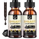 (2- Pack) Wysoka potencja Shilajit Pure Himalayan Organic Liquid Supplement, Shilajit Resin Drop for Men & Women, Max potency 85 + Czysty ślad minerałów i kwasu Fulvic dla energii, Metabolizm i wsparcie immunologiczne
