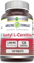Amazing Supplement Acetyl L- Carnitine Supplement Equipment 124; 1000 Mg Per Serving Equipment 124; 120 Tablets Supplement Equipment 124; Non-GMO Equipment 124; Gluten Free Equipment 124; Made in USA
