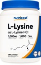 Proszek Nutricost L- Lysine 1KG (2,2lbs) - Czysta L- Lyzyna, Nie-GMO, Gluten Free