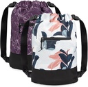 [2- Pack] Flex Cinch Drawstring Gym Bag dla kobiet z graficznych wzorów 124; Trwały lekki Gym Cinch Bags 124; Wielki dla Gym Bag, Podróżowanie i Noclegi