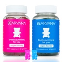BEARVANA Top & Peach Support Gummies Combo Pack dla kobiet 124; 9 Ekstrakty ziołowe w tym kozieradka, maca & koper 124; Witaminy zasadnicze 124; Berry Flavor 124; 2- Pack (120 Gummies)