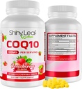 Shiny Leaf CoQ10 100mg - Suplement do rozgryzania i żucia CoQ10 - Koenzym Q10 dla Heart Health & Energy - Natural Co Q 10 Suplement - Dla układu krążenia Wellness - 100 mg Tabletki do rozgryzania i żucia, 30 Tabletki, Made in USA