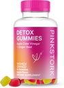 Różowe gumki detox bocian, jabłecznik cydr Gummie z Ginger pomóc wsparcie Bloating, Gut zdrowia i trawienia, żucia Gummies ACV - 44 Hrabia, 1 opakowanie, 0,3 funtów