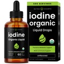 Organiczne płynne krople jodu - 250 mcg Suplement jodu dla kobiet i mężczyzn - Roztwór jodku potasu 250 mcg - 590 Służenie - Tyroid, Hormon i Wsparcie Metaboliczne - Non-GMO, Wegan NPN 80119762