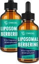 Liposomal Berberine HCL płynne krople - Advanced 12- in-1 Herbal Formuła z Ceylon Cynamon, Gorzkie Melon, Zielona herbata i więcej - 4 Fl Oz