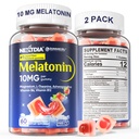 2 Pack Sugar Free Melatonin Gummies 10mg 20mg Magnezu Glycinate Melatonina dla dorosłych, Ashwagandha, L- Theanine, B6, B12, Lemon Balm i Rumianek do głębokiej relaksacji, Przeciwutleniacz, Wegan, 120 Dzień