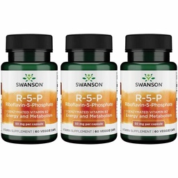 Swanson R-5-P Riboflavin-5-Phosphate Vitamin B2, 60 Capsules, 3 Pack