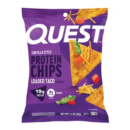 Quest Nutrition Loaded Taco Tortilla Style Chips Protein, 19g Protein, 4g Net Carb, Low Carb, Gluten Free, 1.1 oz (Opakowanie po 12)