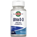 KAL Ultra Witamina D3 250 μg (10000 j. m.), Witamina D o dużej mocy, Wchłanianie wapnia, Zdrowie Kości i Suplement Wsparcia immunologicznego, Natychmiastowe rozpuszczenie, Unflavored ActivMelt, 90 Servings, 90 Micro Tablets