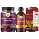 Paleta ekstra siły Hawthorn Berry Kapsułki Hawthorn Extract Trawienie i suplement do zdrowia serca i islandzkie Dorsza Liquid Liquid Liquid Wild Caught Nordic Omega 3 Fish Oil Liquid dla dorosłych i dzieci