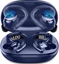 Bezprzewodowe słuchawki Sport, 2025 Bluetooth 5.4 Słuchawki z Earhacks, 50H Stereo Deep Bass Over Ear Buds z 4 ENC Noise Canceling Mics, IP7 Wodoszczelne słuchawki do ćwiczeń siłowni -Blue