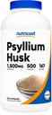 Nutricost Psyllium Husk 1500mg Per Serving, 500 Kapsułek - Non-GMO & Gluten Free