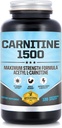 Karnityna 1500 - Acetyl L- Karnityna 1500mg Maksymalna moc Suplement karnityny - Wspomaga energię, pamięć, Focus and Weight Loss Management - 120 Kapsułki wegetariańskie
