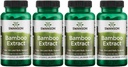 Ekstrakt z bambusa Swanson - Natural Hair, Skin and Nails Supplement - 70% Silica Content Support Collagen Formation & Bone Growth - (60 Kapsułek Veggie, 300mg Each) 4 opakowania