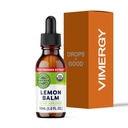 Vimergy Organic Lemon Balm Suplement Ziołowy - 175 mg 10: 1 Wyciąg z balsamów cytrynowych na Serving, może być stosowany w Tea - USDA Certified Organic, Non-GMO, Alkohol - 30 ml (1 ml / Serving)