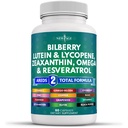 Nowa wiekowa Zdrowie oczu Witaminy z Bilberry Lutein & Zeaksantyna Lycopene Resveratrol Winogrona Nasienie Astaksantyny - Witamina oka - 60 Liczba