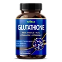 GriMed Glutathione 11,200mg - X10 Power with Milk Thistle, NAC, Collagen, Witamina C - Cellular Wellness, Promieniowa Skóra - USA Made & Tested (150 Count (Pack of 1))