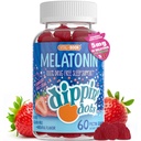Melatonina Sleep Support Gummies (60 Count) Truskawka Sunset Creme Flavor Chews 124; 2,5 mg Per Gummy Sleep Supplement for Children and Adult Adult 124; Suplement dla szybszego szybciej i dłużej snu