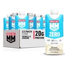 Mięśnie Mleko Zero Protein Shake, Vanilla Crème, 11 Fl Oz Carton, 12 Pack, 20 g Protein, Zero Sugar, 100 Calories, Wapnia, Witaminy A, C & D, 4 g Fiber, Energizing Snack, Packaging May Vary, 12 Count (Pack of 1)