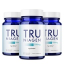 TRU NIAGEN Opatentowany suplement NAD do antystarzenia się i regeneracji komórek, 300mg Niagen, 30 Służenia 124; Wspomaga energię komórkową, Mózg, Mięśnie 124; Nikotynamid Ribozyd (NR) Weź 1 Codziennie 124; 3 Butelki