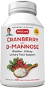 ANDREW LESSMAN Żurawina z D- Mannose - 30 Kapsułki - Wspiera Bladder, Nerki i Urynary Tract Health. Koncentrat żurawinowy i D- Mannose. Łatwe do połknięcia kapsułki