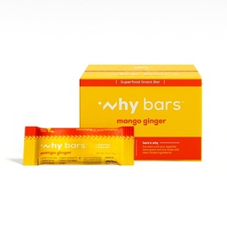 Dlaczego Bary, Bary protein, Mango Ginger, 2.04 Bary Ounce (Pack of 12 Bary protein) - Superfood bar protein, Gluten Free, Non GMO, Organic, Wegan, Proste składniki