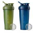 BlenderBottle Classic Shaker Butelka Perfect for Protein Shakes and Pre Workout, 28- Ounce (2 Pack), Moss i Navy